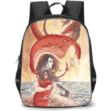 Tales of Earthsea Backpack School Bag StudentPack - Tales Of Earthsea Tenar And Therru Watercolor Art Poster