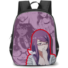Tokyo Ghoul Rize Kamishiro Backpack StudentPack - Rize Kamishiro Purple Comic Background