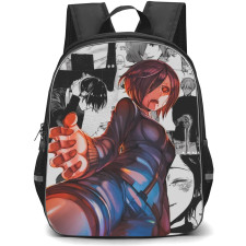 Tokyo Ghoul Touka Kirishima Backpack StudentPack - Touka Kirishima Shocked Grey Comic Background