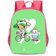 Tokidoki Backpack School Bag StudentPack - Mozzarella And Latte Riding A Bike Poster