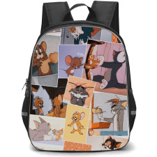 Tom and Jerry Backpack StudentPack - Tom and Jerry Cartoon Scenes Collage Vintage Art