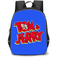 Tom and Jerry Backpack StudentPack - Tom and Jerry Logo Faces inside Letter O