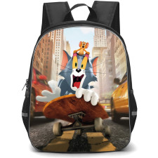 Tom and Jerry Backpack StudentPack - Tom and Jerry Skateboarding In The City Illustration