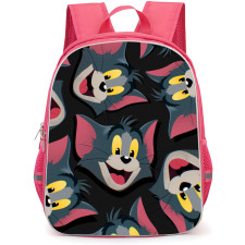 Tom and Jerry Tom Backpack StudentPack - Tom Face Collage in Black Background