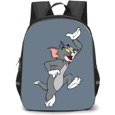 Tom and Jerry Tom Backpack StudentPack - Tom Happy Raise Hand and Feet Grey Background