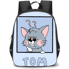Tom and Jerry Tom Backpack StudentPack - Tom Question Marks Blue Background