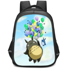 My Neighbor Totoro Backpack StudentPack - Totoro Holding Balloon And Flying Poster