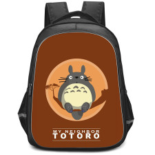 My Neighbor Totoro Backpack StudentPack - My Neighbor Totoro Poster Brown Background