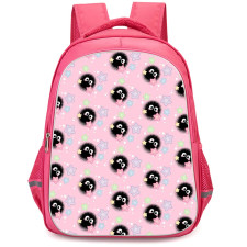 My Neighbor Totoro Susuwatari Backpack StudentPack - Susuwatari Pattern Art On Pink Background