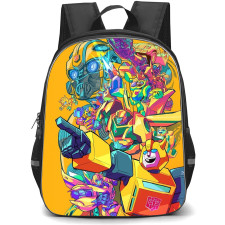 Transformers Bumblebee Backpack StudentPack - Bumblebee Pop Art Collage On Yellow Background