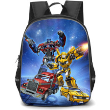 Transformers Backpack StudentPack - Optimus Prime And Bumblebee Transforming