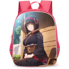 Tsukimichi Moonlit Fantasy Mio Backpack School Bag StudentPack - Mio Sitting Calmly On A Wooden Bench Art
