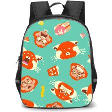 Turning Red Backpack StudentPack - Turning Red Character Pattern Art On Cyan Background