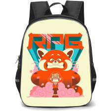 Turning Red Backpack StudentPack - Turning Red Mei Lee And Red Panda Illustration Art On Beige Background