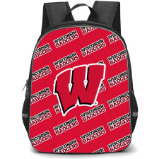 Wisconsin Badgers Backpack StudentPack - Wisconsin Badgers College Football Medley Monogram Wordmark