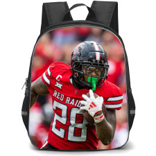 NCAA Tahj Brooks Texas Tech Red Raiders Football College University Backpack School Bag StudentPack - Texas Tech Red Raiders Tahj Brooks Holds Ball Running
