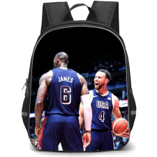 United States National Basketball Team 2024 Backpack Student Pack - Lebron James And Stephen Curry Celebrating