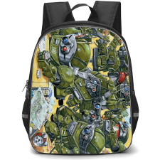 Armored Trooper VOTOMS ATM 09 ST Scopedog Backpack School Bag StudentPack - ATM 09 ST Scopedog Robot Collage Cartoon Art