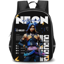 Valorant Neon Backpack StudentPack - Neon Eletricidade Art