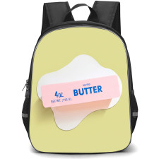 Butter Squishy Backpack School Bag StudentPack - Butter Squishy Pink Butter Stick On Beige Background