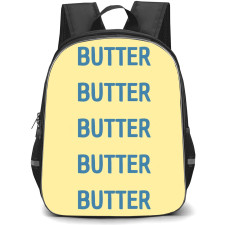 Butter Squishy Backpack School Bag StudentPack - Butter Squishy Butter Text Pattern Art Yellow Background
