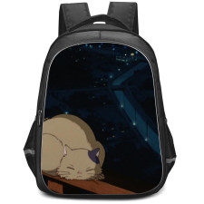 Whisper of The Heart Moon Backpack StudentPack - Moon Sleeping On The Railling Poster