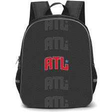 WNBA Atlanta Dream Backpack StudentPack - Atlanta Dream Word Art On Dark Poly Pattern Background