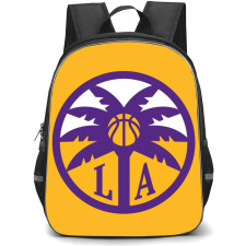 WNBA Los Angeles Sparks Backpack StudentPack - Los Angeles Sparks Circle Logo On Yellow Background