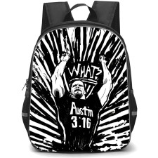 WWE Steve Austin Backpack StudentPack - Steve Austin Grayscale Cartoon Art