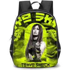 WWE Iyo Sky Backpack StudentPack - Iyo Sky WWE Grayscale Portrait On Green Neon Graphic Art Sticker