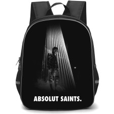 WWE Ricky Saints Backpack School Bag StudentPack - Ricky Saints Absolute Saints Side Portrait Grayscale