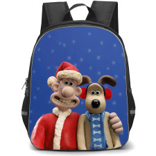 Wallace and Gromit Backpack StudentPack - Wallace and Gromit Celebrating Christmas Art On Blue Background