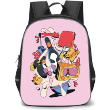 Wallace and Gromit Backpack StudentPack - Wallace and Gromit Penguin Food Art On Pink Background