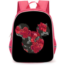 Wildside Disney Backpack School Bag StudentPack - Wildside Disney Red Rose Mickey Floral Poster