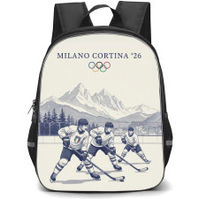 2026 Winter Olympic Milano Cortina Backpack School Bag StudentPack - Retro Ice Hockey Poster
