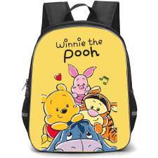 Winnie The Pooh School Backpack StudentPack - Character Series Logo Yellow Background