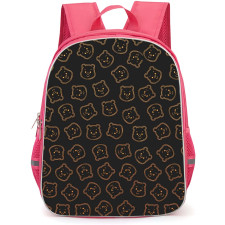 Winnie The Pooh Pooh School Backpack StudentPack - Pooh Pattern Black Background