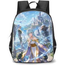 Wistoria Wand And Sword Elfaria Albis Serfort Backpack School Bag StudentPack - Elfaria Albis Serfort Heavenly Water Magic Castle Scene Poster
