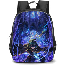Wistoria Wand And Sword Backpack School Bag StudentPack - Wistoria Wand And Sword Elfaria Albis Serfort And Will Serfort Lightning Battle Cathedral Poster