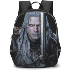 The Witcher Geralt Backpack StudentPack - Geralt Of Rivia Portrait With Sword