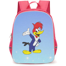 Woody Woodpecker Backpack StudentPack - Woody Woodpecker Arm Up Vintage Blue Background