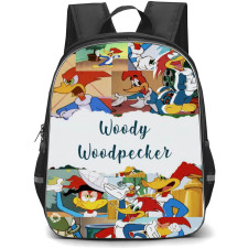 Woody Woodpecker Backpack StudentPack - Woody Woodpecker Cartoon Scenes Collage