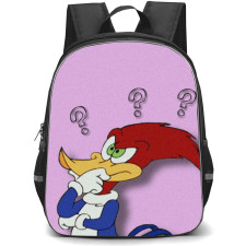 Woody Woodpecker Backpack StudentPack - Woody Woodpecker Thinking Lavender Background