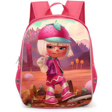 Wreck It Ralph Taffyta Muttonfudge Backpack StudentPack - Taffyta Muttonfudge In Pink Dress Surrounded By Sweets And Treats Poster