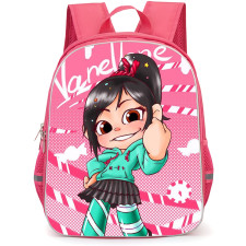 Wreck It Ralph Vanellope Backpack StudentPack - Vanellope Cartoon Art Standing On Pink Background