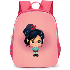 Wreck It Ralph Vanellope Backpack StudentPack - Vanellope Kawaii Style On Pink Background