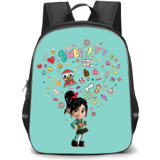 Wreck It Ralph Vanellope Backpack StudentPack - Vanellope Standing With Sugar Candy On Cyan Background