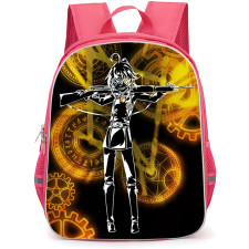 Saga Of Tanya The Evil Tanya Von Degurechaff Backpack School Bag StudentPack - Tanya Von Degurechaff Black Gold Minimalist Silhouette Fan Art Poster