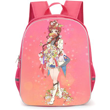 Zombie Land Saga Yumeginga Paradise Yugiri Backpack School Bag StudentPack - Yugiri Covered With Flowers Pink Background