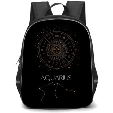 Zodiac Sign Aquarius Backpack StudentPack - Aquarius Sign On Black Background